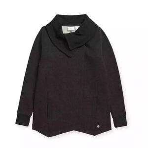 NWT Zella Girls Cara Wrap Cardigan Charcoal Grey Heather Size Medium + Small